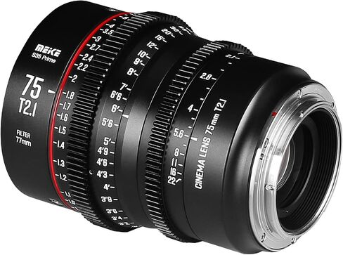 Meike 75mm T2.1 S35 Manual Focus Wide Angle Prime Cinema Lens for Canon EF Mount and Cine Camcorder EOS C100 Mark II in Kuwait
