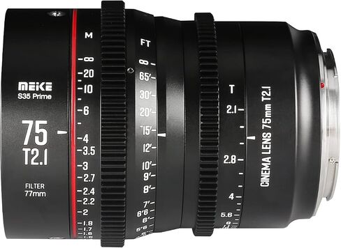 Meike 75mm T2.1 S35 Manual Focus Wide Angle Prime Cinema Lens for Canon EF Mount and Cine Camcorder EOS C100 Mark II in Kuwait