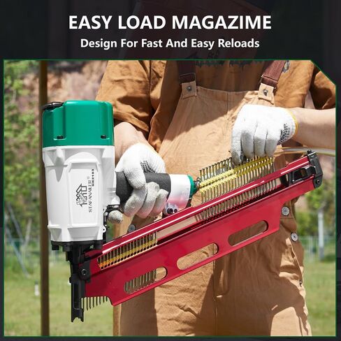 Mexican Style NR2183 21Degree Aluminum Magazine Framing Nailer | Pneumatic Framing nail gun, 2-Inch up to 3-1/4-Inch Plastic Collated Full Head Framing Nails, Framing, Wooden House Building in Kuwait