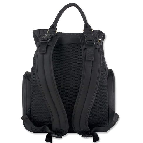 Modern Quilted Diaper Bag Backpack and Multipurpose Travel Drawstring Baby Bag – 3 Piece Set (Black) in Kuwait
