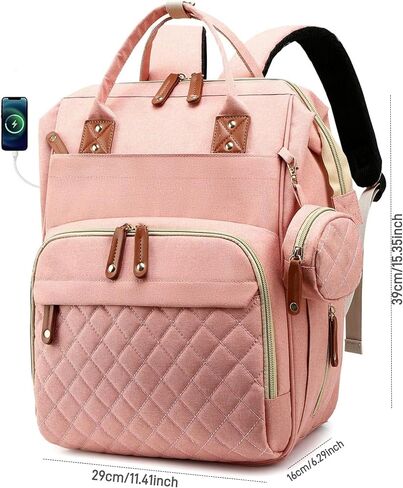 Diaper Bag backpack organizing pouches,baby bag,Multi function Waterproof Diaper Bag,Travel Essentials Baby Bag,Large Capacity, Waterproof,Pink in Kuwait