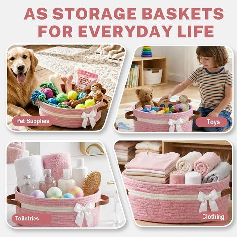 santreetoy Basket for Gifts Empty Set with Gift Bags and Ribbon Easter Large Woven Gift Baskets and Wrapping Set Storage Decorative Box for Graduation Baby Shower (Pink) in Kuwait