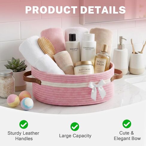 santreetoy Basket for Gifts Empty Set with Gift Bags and Ribbon Easter Large Woven Gift Baskets and Wrapping Set Storage Decorative Box for Graduation Baby Shower (Pink) in Kuwait