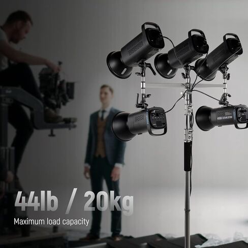 NEEWER Baby Triple Header Boom Arm with Five 5/8" Pins for LED Light/Strobe Flash, One 1-1/8" Pin for C Stand/Light Stand with 16mm Baby Stud or 28mm Junior Receiver, Stainless Steel, UA005 in Kuwait
