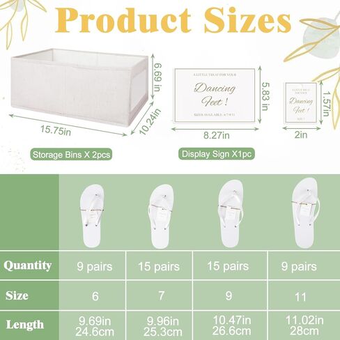 24/36/48 Pairs Flip Flops Bulk for Wedding Guests, Women Wedding Sandals & 1/2 Collapsible Linen Storage Bins & Display Sign, Comfortable Bride Slippers for Reception Beach Pool Party Favors in Kuwait
