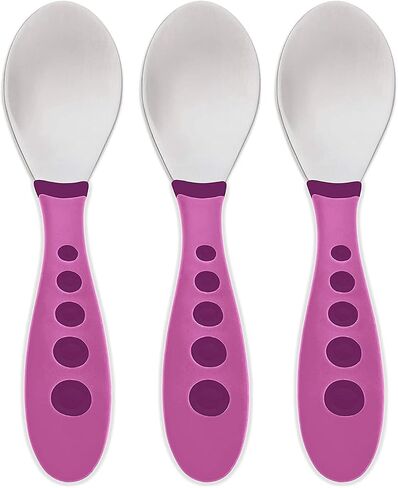 First Essentials by NUK Kiddy Cutlery 9 Piece Spoon Set-Green, Purple & Blue in Kuwait