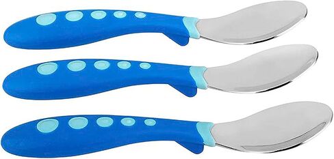 First Essentials by NUK Kiddy Cutlery 9 Piece Spoon Set-Green, Purple & Blue in Kuwait