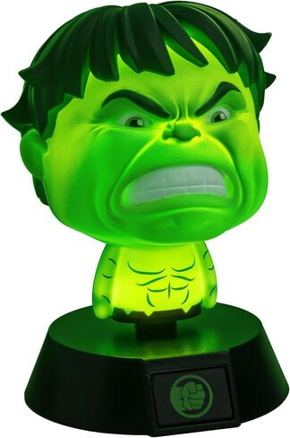 Paladone Marvel Hulk Icon Light, 11cm Desk or Bedside Lamp, AAA Battery Powered, Officially Licensed in Kuwait