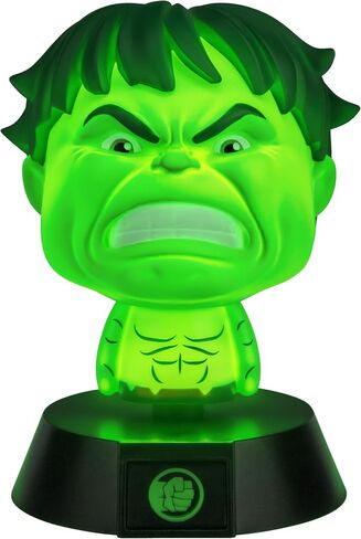 Paladone Marvel Hulk Icon Light, 11cm Desk or Bedside Lamp, AAA Battery Powered, Officially Licensed in Kuwait