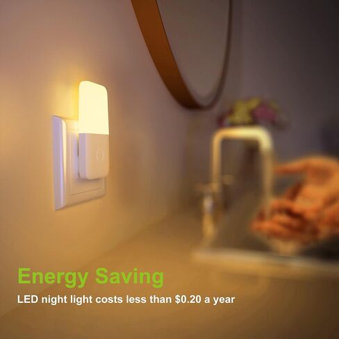 MAZ-TEK Plug in Night Light, Warm White LED Nightlights with Smart Dusk to Dawn Sensor for Kids, Nursery, Ideal for Bedroom, Bathroom,Hallway, Stairs, Kitchen, 6 Pack in Kuwait