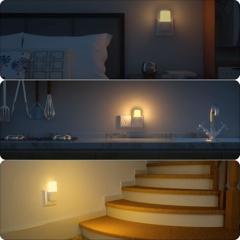 MAZ-TEK Plug in Night Light, Warm White LED Nightlights with Smart Dusk to Dawn Sensor for Kids, Nursery, Ideal for Bedroom, Bathroom,Hallway, Stairs, Kitchen, 6 Pack in Kuwait
