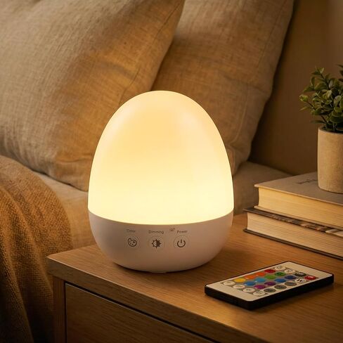 Auxmir Baby Night Light for Nursery, Rechargeable Egg Lamp with Remote | 13 Colors & Dimmable Lighting for Midnight Feeds and Diaper Changes, Touch/Button/Remote Control with 1/2/4/6H Timer in Kuwait