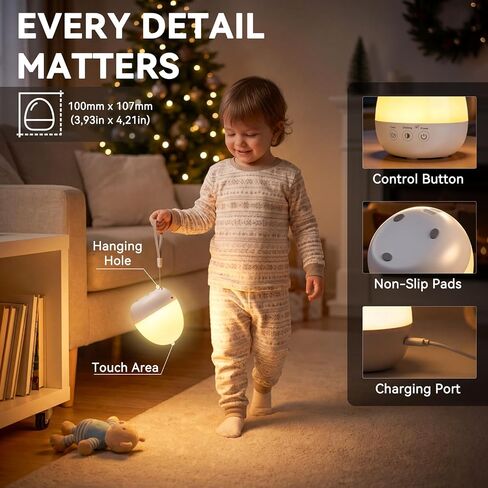 Auxmir Baby Night Light for Nursery, Rechargeable Egg Lamp with Remote | 13 Colors & Dimmable Lighting for Midnight Feeds and Diaper Changes, Touch/Button/Remote Control with 1/2/4/6H Timer in Kuwait
