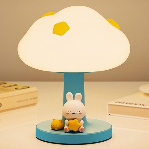 Cloud bedside lamp for Kids, Cute Silicone Portable Touch Lamp with 3-Levels Brightness, Rechargeable Night Light for Bedroom Children's Room, Dimmable LED Table Lamp Gift for Kids Boys Girls (Blue) in Kuwait