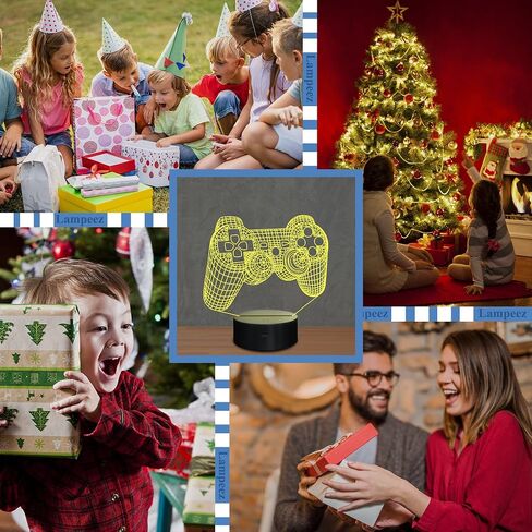 Lampeez 3D Gamepad Lamp Game Console Night Light 3D Illusion lamp for Kids, 16 Colors Changing with Remote, Gaming Room Gamer Gift, Kids Bedroom Decor as Xmas Holiday Birthday Gifts for Boys Girls in Kuwait