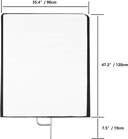 Photography Light Reflector Flag Kit, 35x47inches/90x120cm, 4-in-1 Gold/Silver/Black/White Diffuser and Translucent Diffuser, Foldable Stainless Steel Frame in Kuwait