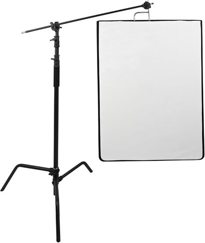 Photography Light Reflector Flag Kit, 35x47inches/90x120cm, 4-in-1 Gold/Silver/Black/White Diffuser and Translucent Diffuser, Foldable Stainless Steel Frame in Kuwait