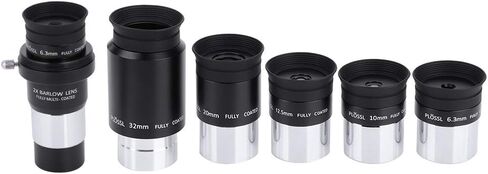 2X Barlow Lens with Plossl Eyepiece Set 6.3mm 10mm 12.5mm 20mm 32mm, 1.25 Inch Telescope Accessories for Orion, M42 Thread for Camera Adapter in Kuwait