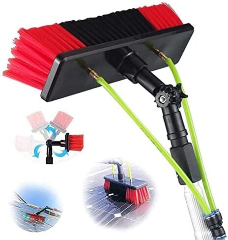 Window Cleaning Telescopic Cleaner Wash Brush Kit Adjustable Pole Length，photovoltaic Cleaner Window Cleaning Pole Water Fed Pole Kit Window Cleaning Brush with Extended Handle and Water Hos in Kuwait