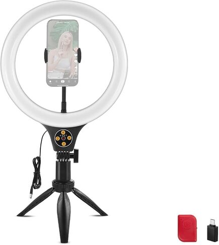NEEWER ENTRY LEVEL VERSION N37 10.5" RGB Ring Light with Desktop Stand/Phone Holder Compatible with iPhone/Remote, 10W CRI85+ LED Lighting for TikTok YouTube Streaming Recording Laptop Zoom Video Call in Kuwait