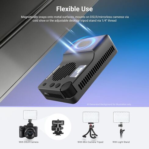 NEEWER BASICS BS40C Full RGB Magnetic Camera Video Light, 45W Boost Mode, Small LED Panel Lighting 4800lx/0.5m CRI95+ 2500-10000K 14 Scenes 5000mAh for DSLR Tripod Streaming Photography Vlog Recording in Kuwait