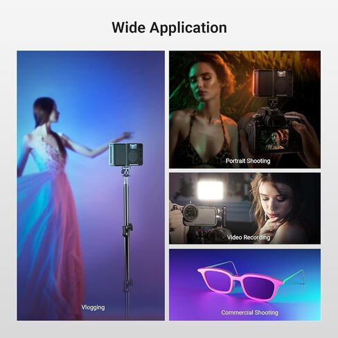 NEEWER BASICS BS40C Full RGB Magnetic Camera Video Light, 45W Boost Mode, Small LED Panel Lighting 4800lx/0.5m CRI95+ 2500-10000K 14 Scenes 5000mAh for DSLR Tripod Streaming Photography Vlog Recording in Kuwait