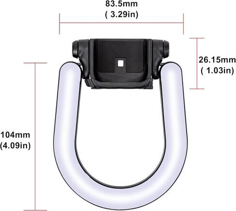 Beauty Fill Lights for DJI Osmo Pocket 4 3 for Xtra Muse Accessories | Adjustable Angle Ring-shaped Uniform Supplementary Lighting USB C Rechargeable Vlogging Black in Kuwait