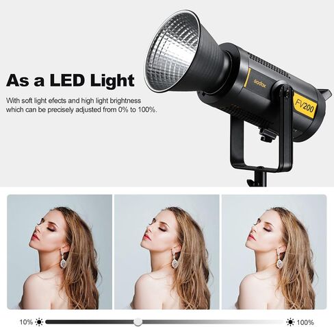 Godox FV150 150W 2.4G Flash LED Light, 1/8000s High Speed Sync, CRI96+, TCLI 96+, 12000LUX, 5600K±200K, Built in 8 FX Special Effects Modes, Compatible for Canon, Nikon, Sony, Olympus,Panasonic, Pent in Kuwait