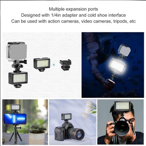 Yoidesu Diving High Power Dimmable LED Video Light for Action Camera, Underwater Photography Fill with Cold Shoe & 1/4in Adapter, 130ft Camera Lighting for in Kuwait