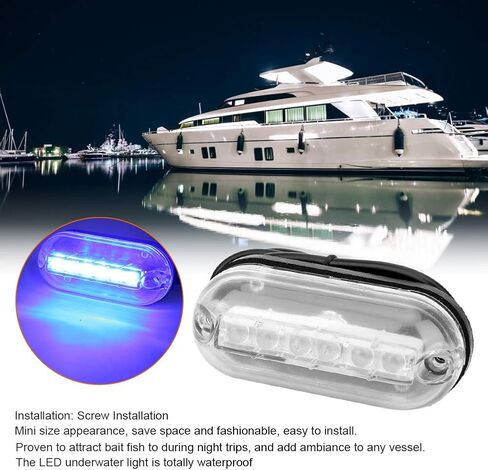Marine Boat Yacht Background Light, DC12V 3W LED Underwater Light with Ultra High Brightness Red for Night Fishing (Blue) in Kuwait