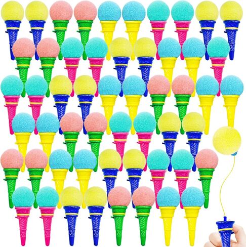 Meirrnyyu 24 Pcs 4inch Ice Cream Foam Ball Launcher,Mini Ice Cream Cone Shooter Toys for Kids,Children,Carnival Prize,Party Favors in Kuwait