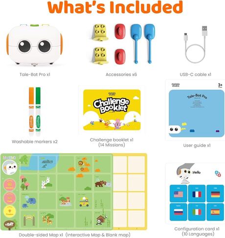 TaleBot Pro Coding Robot for Kids 3-5, Screen-Free STEM Toy | Screen-Free Coding Robot Teaches Toddlers Early Programming, Interactive STEM Learning for Pre-K & Homeschool, Ages 3-5 in Kuwait