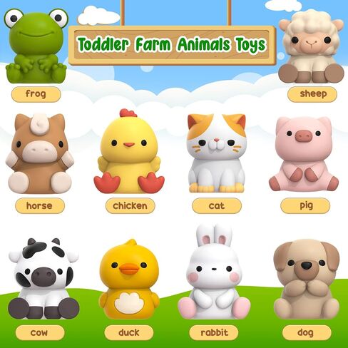 Farm Animal Toys for Toddler 1-3 Year Old, Montessori Toy Gift for Boy Girl in Kuwait