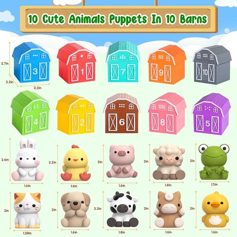 Farm Animal Toys for Toddler 1-3 Year Old, Montessori Toy Gift for Boy Girl in Kuwait