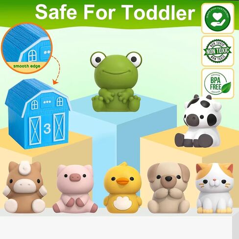 Farm Animal Toys for Toddler 1-3 Year Old, Montessori Toy Gift for Boy Girl in Kuwait