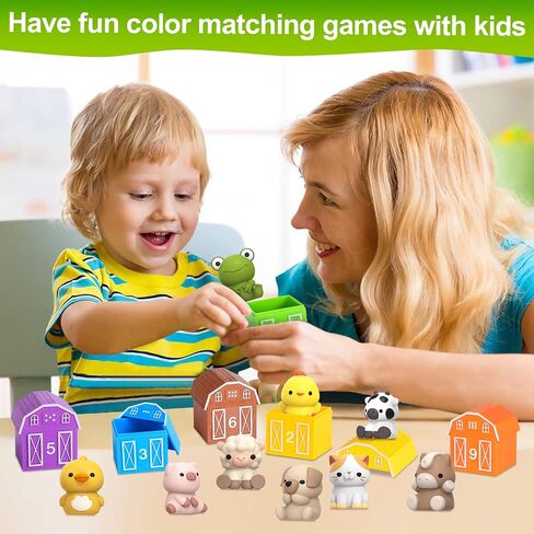 Farm Animal Toys for Toddler 1-3 Year Old, Montessori Toy Gift for Boy Girl in Kuwait