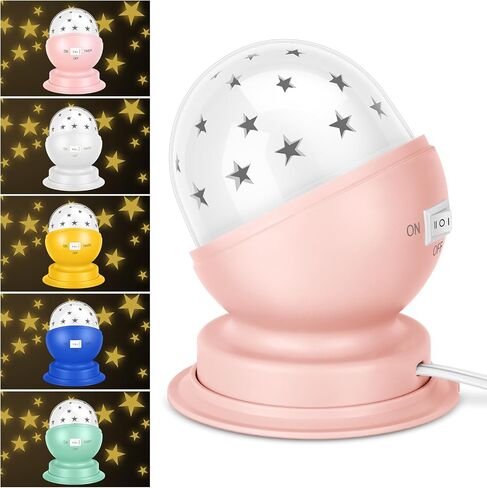 Star Night Light for Kids, 360° Rotating Starry Ceiling Projector for Kid’s Bedroom with Timer, 3000K,Pink,1 Pack in Kuwait