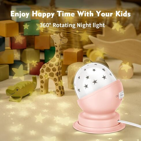 Star Night Light for Kids, 360° Rotating Starry Ceiling Projector for Kid’s Bedroom with Timer, 3000K,Pink,1 Pack in Kuwait