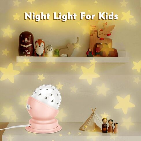 Star Night Light for Kids, 360° Rotating Starry Ceiling Projector for Kid’s Bedroom with Timer, 3000K,Pink,1 Pack in Kuwait
