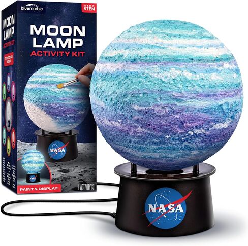 NASA Paint Your Own Moon Lamp with 7 Color Changing Modes for Kids | Touch Control, 7 Color Modes, 8 Paints, 2 Brushes, USB-C Power, Moon Stand, DIY Night Light, Space Room Decor in Kuwait