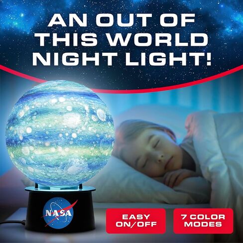 NASA Paint Your Own Moon Lamp with 7 Color Changing Modes for Kids | Touch Control, 7 Color Modes, 8 Paints, 2 Brushes, USB-C Power, Moon Stand, DIY Night Light, Space Room Decor in Kuwait