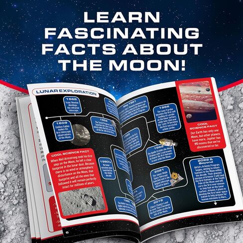 NASA Paint Your Own Moon Lamp with 7 Color Changing Modes for Kids | Touch Control, 7 Color Modes, 8 Paints, 2 Brushes, USB-C Power, Moon Stand, DIY Night Light, Space Room Decor in Kuwait