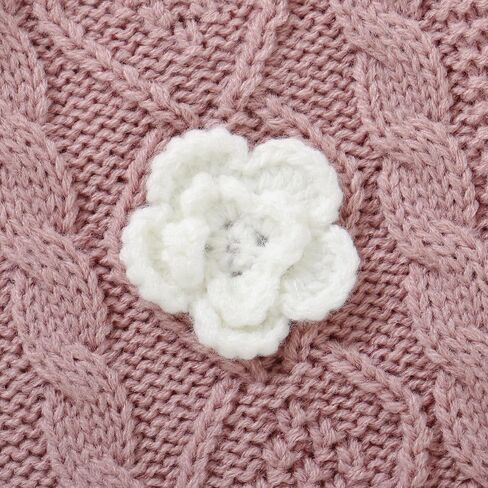 Spring/Fall Knit Cardigan Romper Floral Ruffled Collar Crawler for Baby Newborn Girls in Kuwait