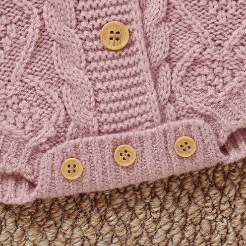 Spring/Fall Knit Cardigan Romper Floral Ruffled Collar Crawler for Baby Newborn Girls in Kuwait
