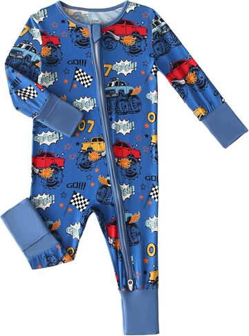Bamboo Viscose Baby Romper Boys & Girls,2-Way Zip,Newborn-3T in Kuwait