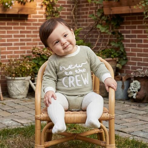 Newborn Baby Girl Fall Outfit Romper Jumpsuit Infant Waffle Clothes | Letter Embroidery Cute Long Sleeve Round Neck Bodysuit in Kuwait
