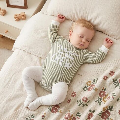 Newborn Baby Girl Fall Outfit Romper Jumpsuit Infant Waffle Clothes | Letter Embroidery Cute Long Sleeve Round Neck Bodysuit in Kuwait
