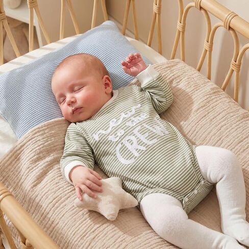Newborn Baby Girl Fall Outfit Romper Jumpsuit Infant Waffle Clothes | Letter Embroidery Cute Long Sleeve Round Neck Bodysuit in Kuwait