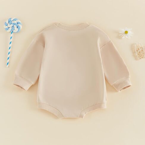Baby Boy Girl Sweatshirt Romper Long Sleeve Bubble Bodysuit | Unisex Baby Long Sleeve Oversize Romper Top, Baby Goose Clothes Fall, Ideal for Farm Animal Birthday Outfit&Daliywear in Kuwait
