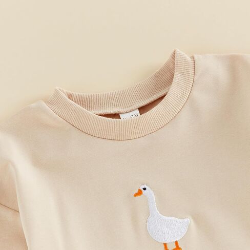 Baby Boy Girl Sweatshirt Romper Long Sleeve Bubble Bodysuit | Unisex Baby Long Sleeve Oversize Romper Top, Baby Goose Clothes Fall, Ideal for Farm Animal Birthday Outfit&Daliywear in Kuwait